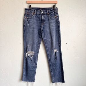 GAP Women’s Blue Distressed Girlfriend Denim Jeans Size 2/26 EUC